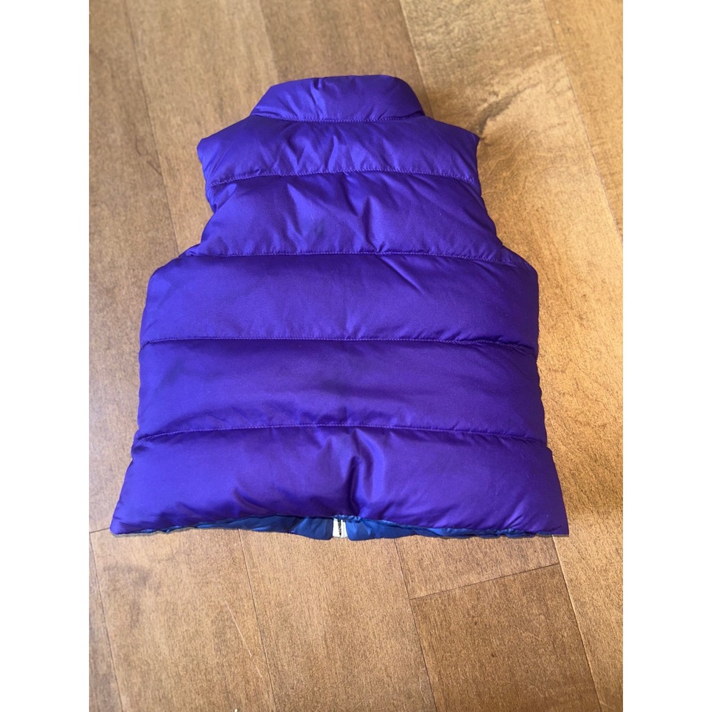Polo Ralph Lauren Kids Reversible Puffer Vest Purple Blue White Striped Crest - Picture 12 of 12
